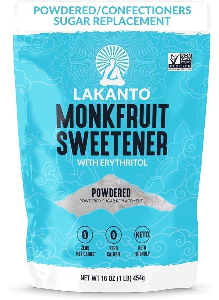 LAKANTO Lacanto, Monk Fruit Sweetener with Erythritol, Powder, 16 oz (454 g) - Image 1